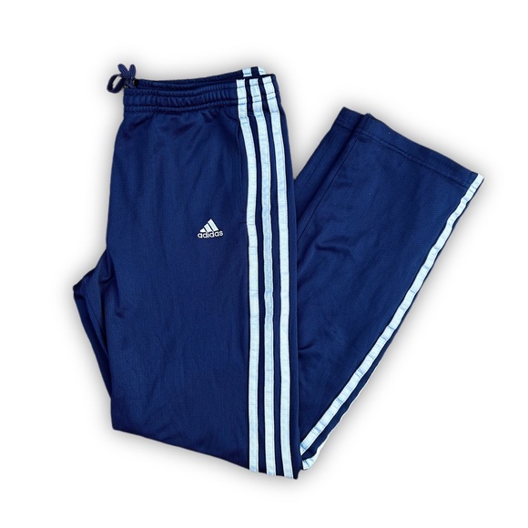 adidas Other - (Sold) Adidas Track Pants Navy Blue Striped Performance Workout Athletic Small